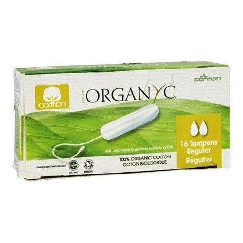 Organyc 100% Organic Cotton Non-Applicator Tampons, Regular, 16 Ea
